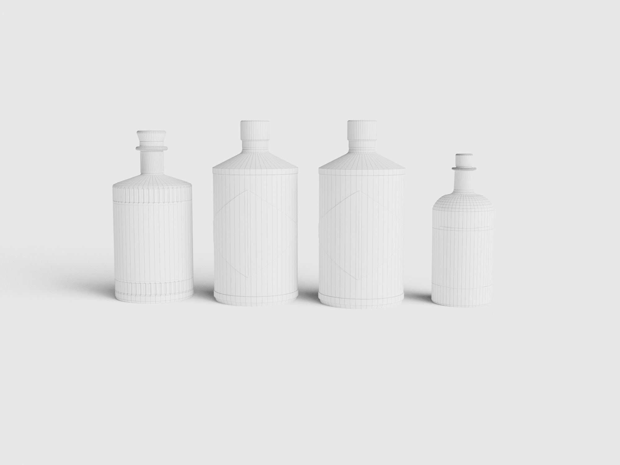 Gin bottles 3d model 3D model_2