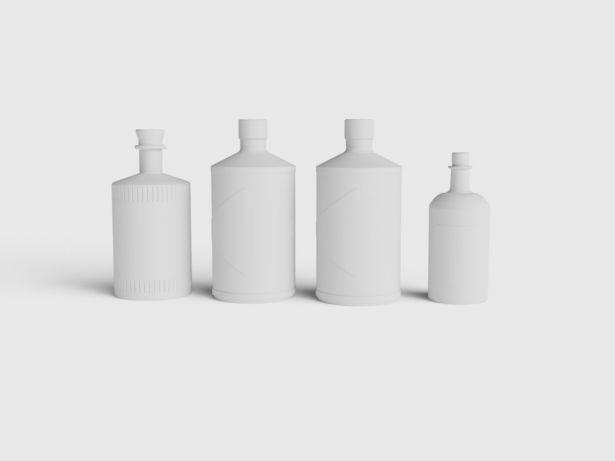 Gin bottles 3d model 3D model_3