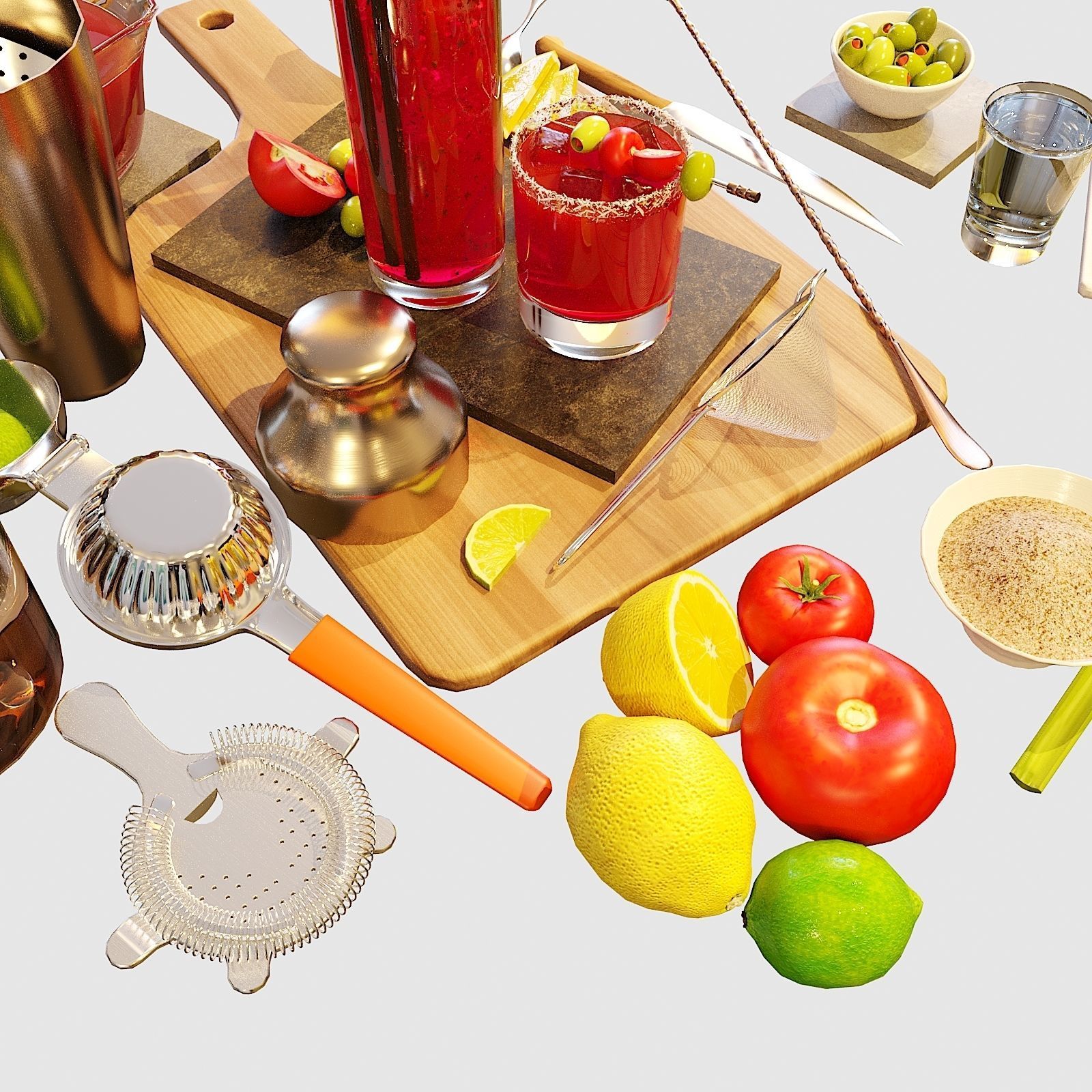 Cocktail Set Bloody Mary 3D model_11