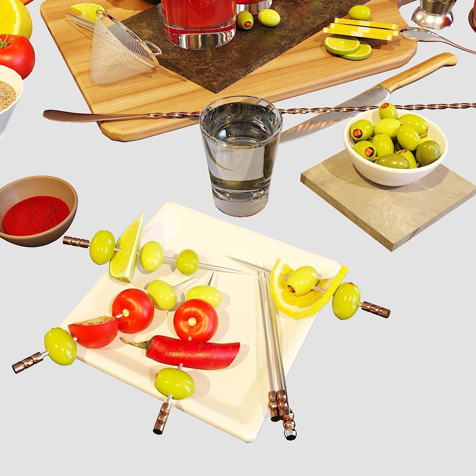 Cocktail Set Bloody Mary 3D model_13