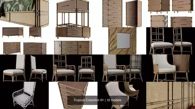 Tropical Colection 01 3D Model Collection