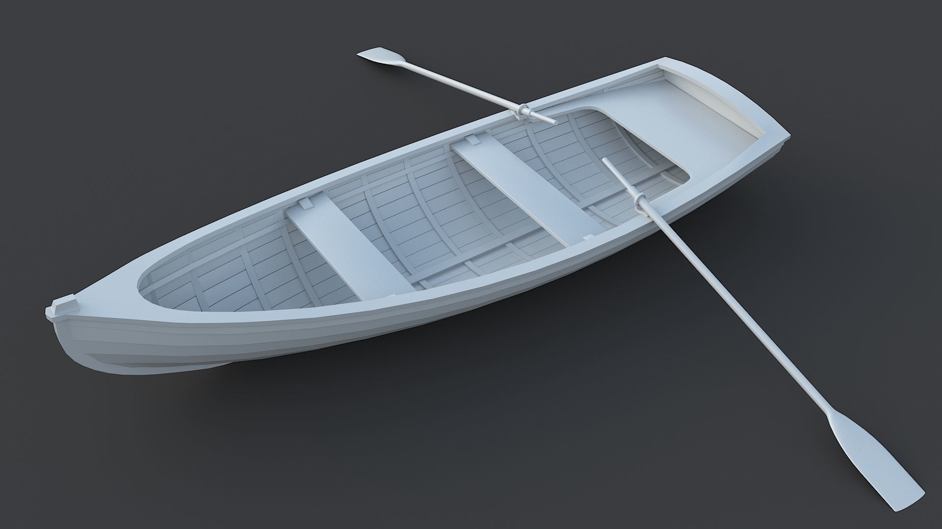 Wooden Boat Low-poly 3D model_12