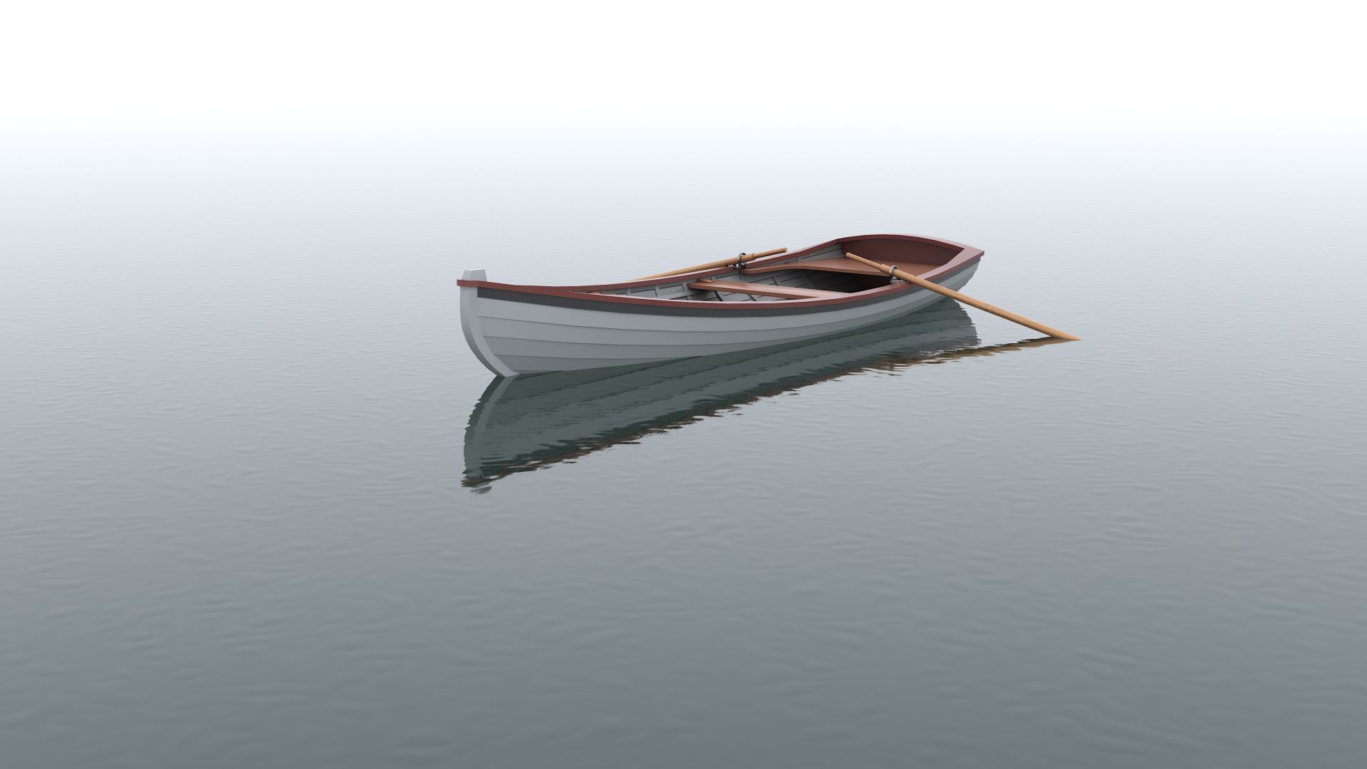 Wooden Boat Low-poly 3D model_7
