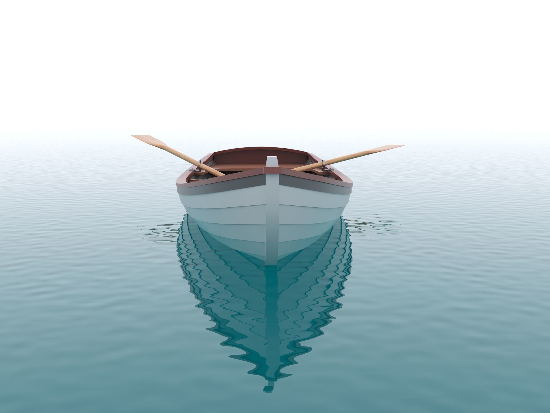 Wooden Boat Low-poly 3D model_10