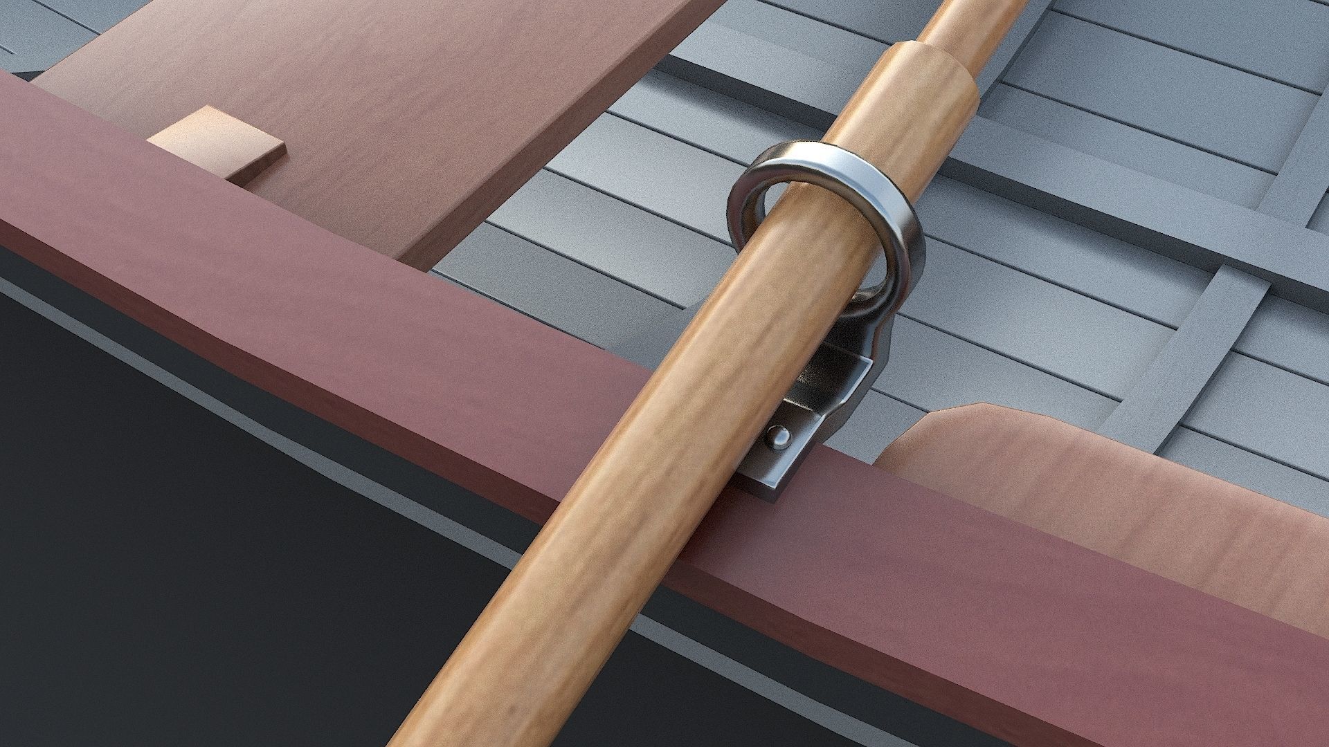 Wooden Boat Low-poly 3D model_6