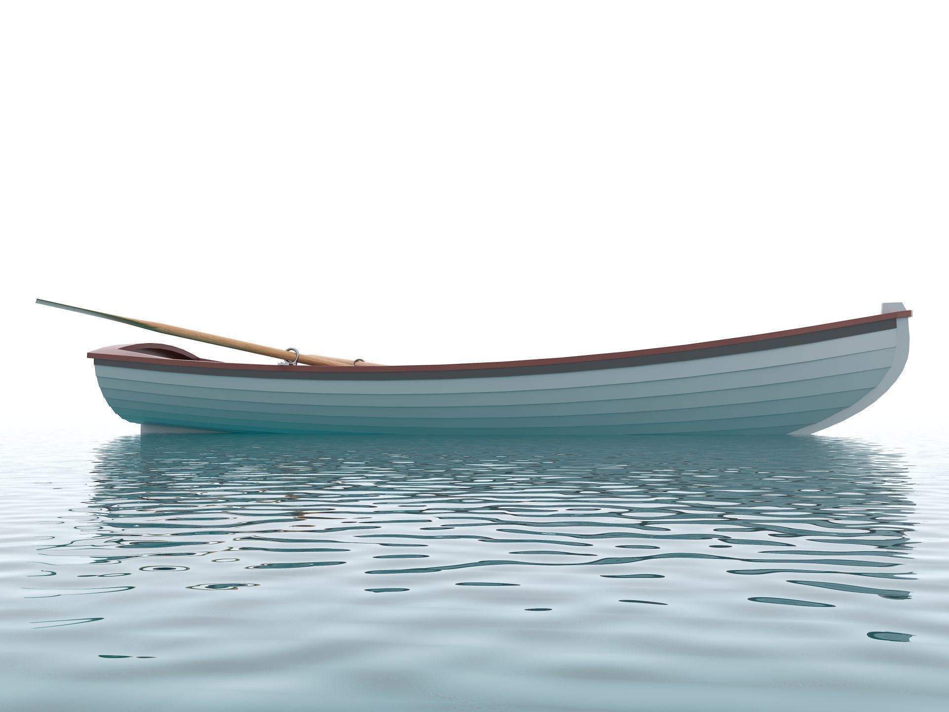 Wooden Boat Low-poly 3D model_11