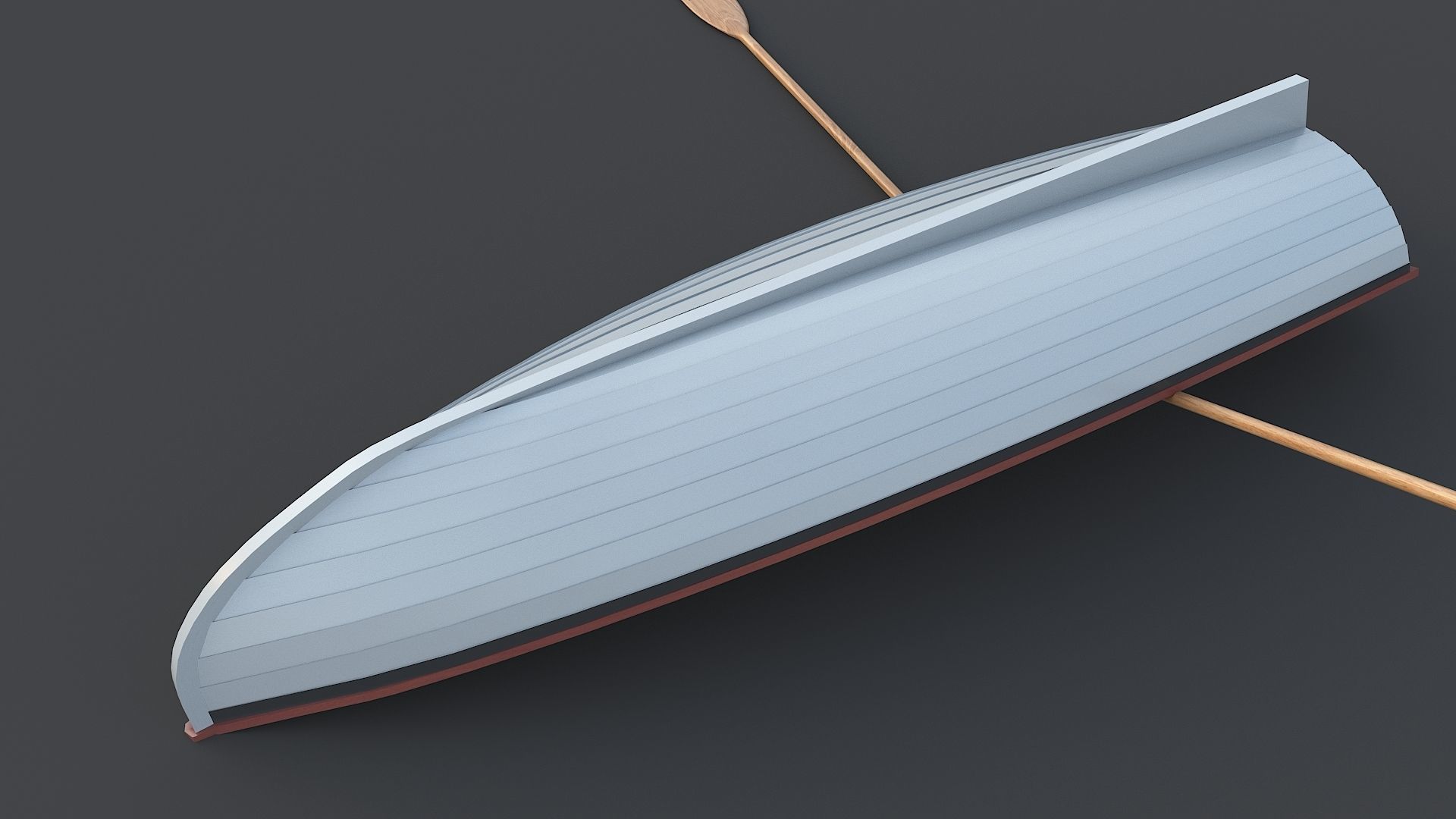Wooden Boat Low-poly 3D model_15