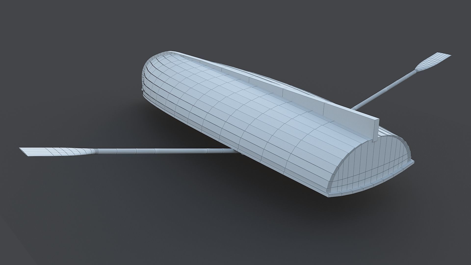 Wooden Boat Low-poly 3D model_17