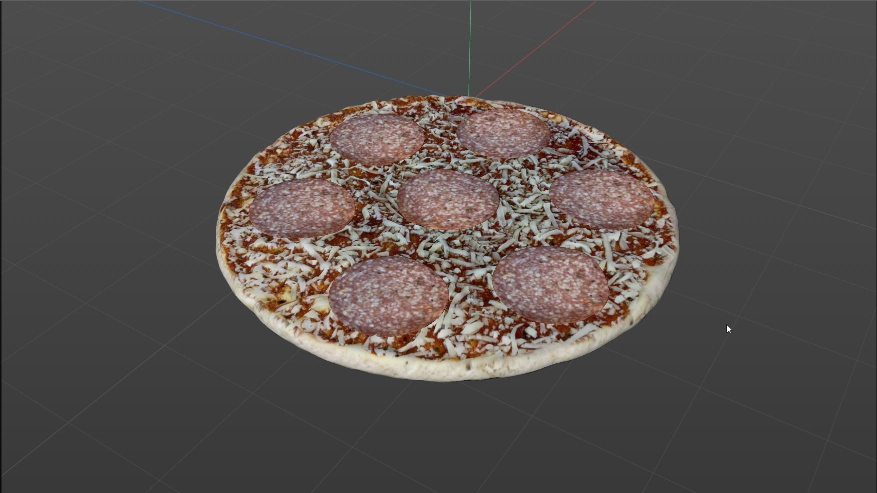 Pizza 3D Model with pepperoni and cheese 3D model_4