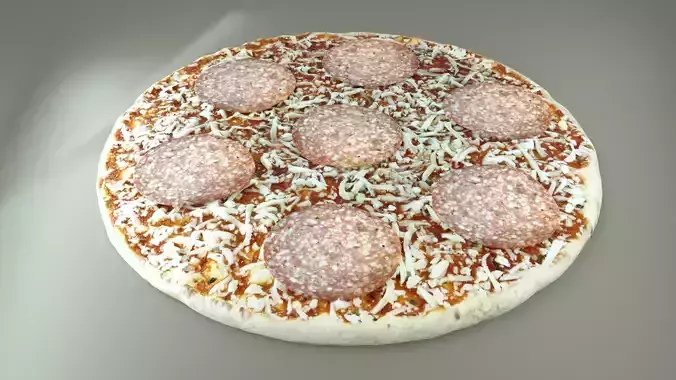 Pizza 3D Model with pepperoni and cheese