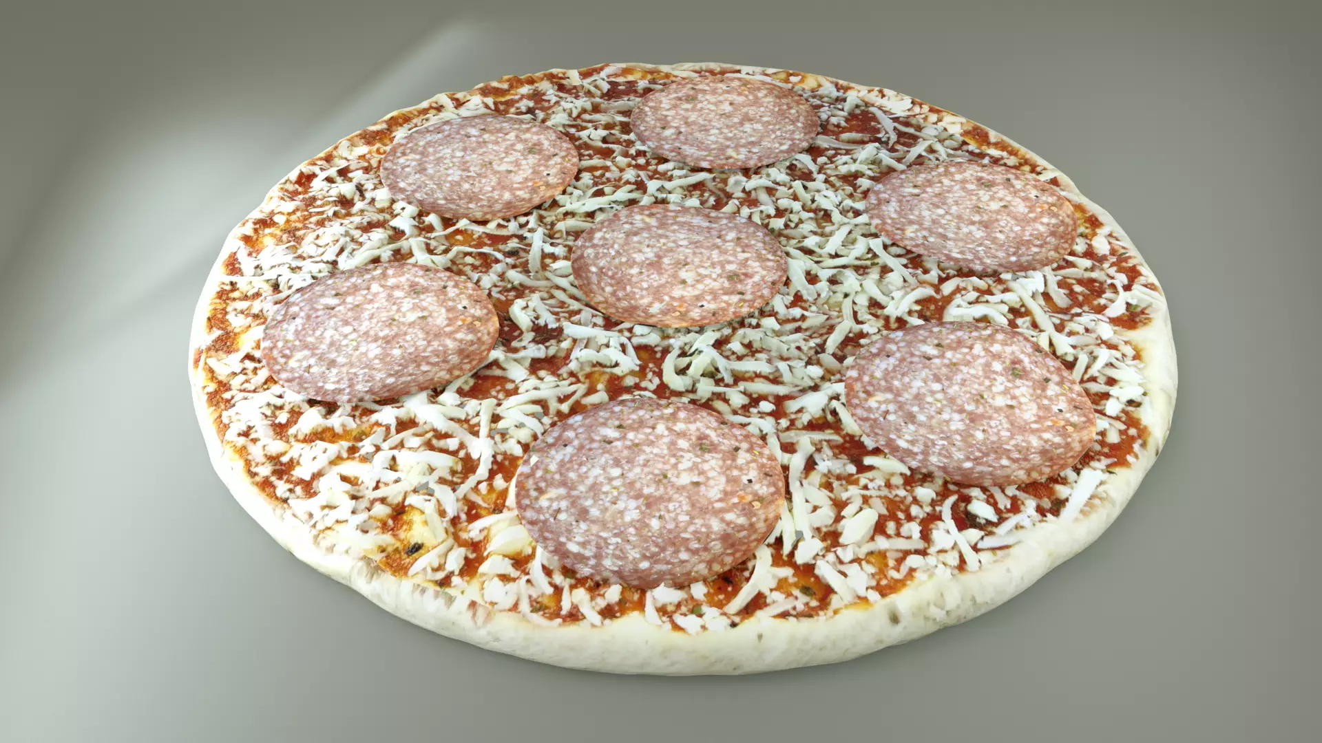 Pizza 3D Model with pepperoni and cheese 3D model_0