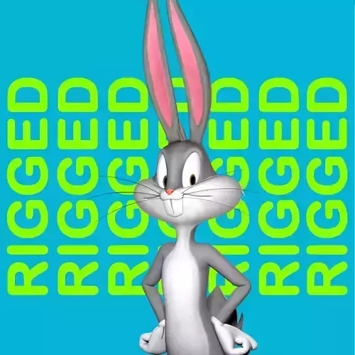 Bugs Bunny Rigged Low-poly 3D model