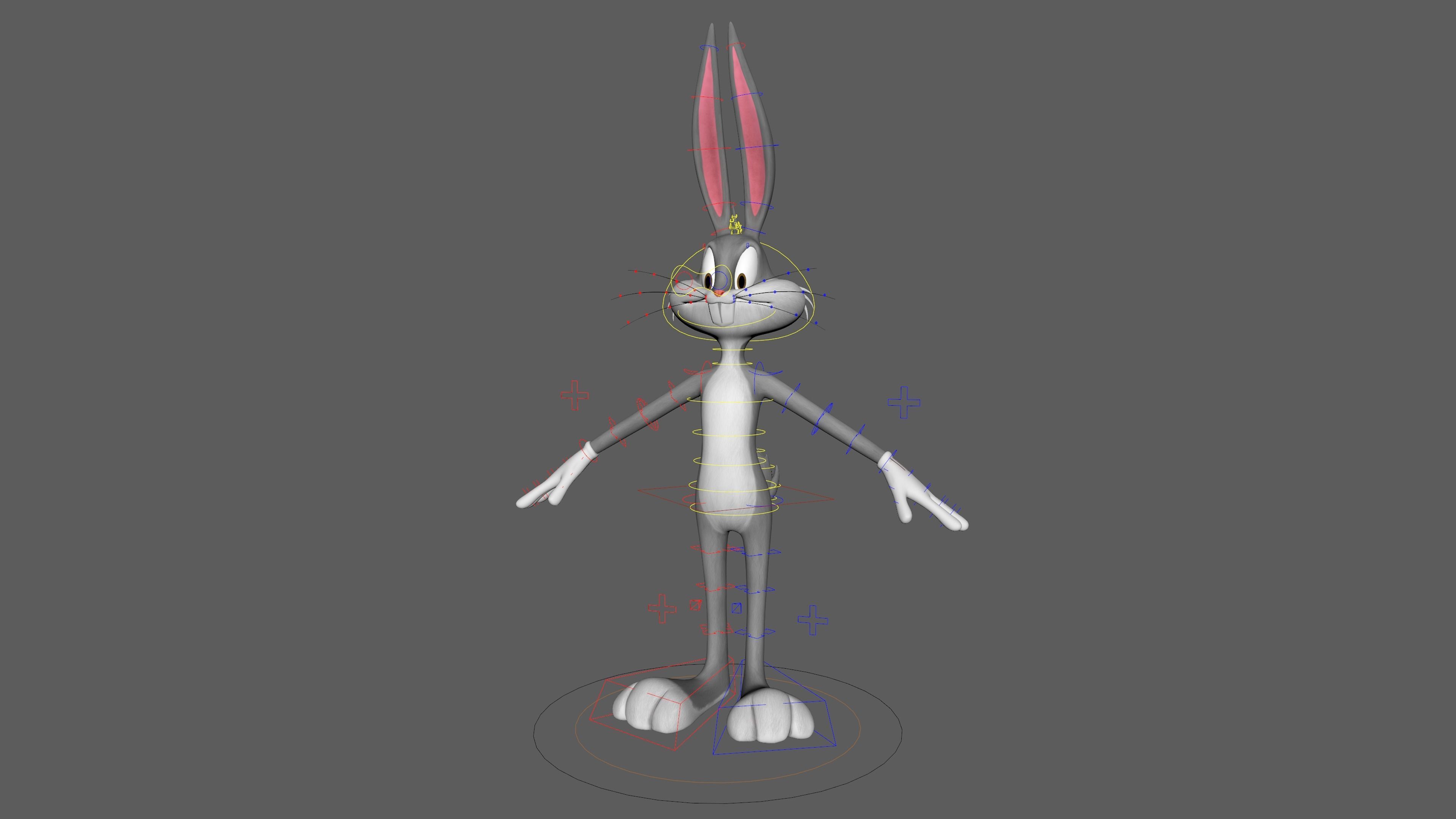 Bugs Bunny Rigged Low-poly 3D model_17