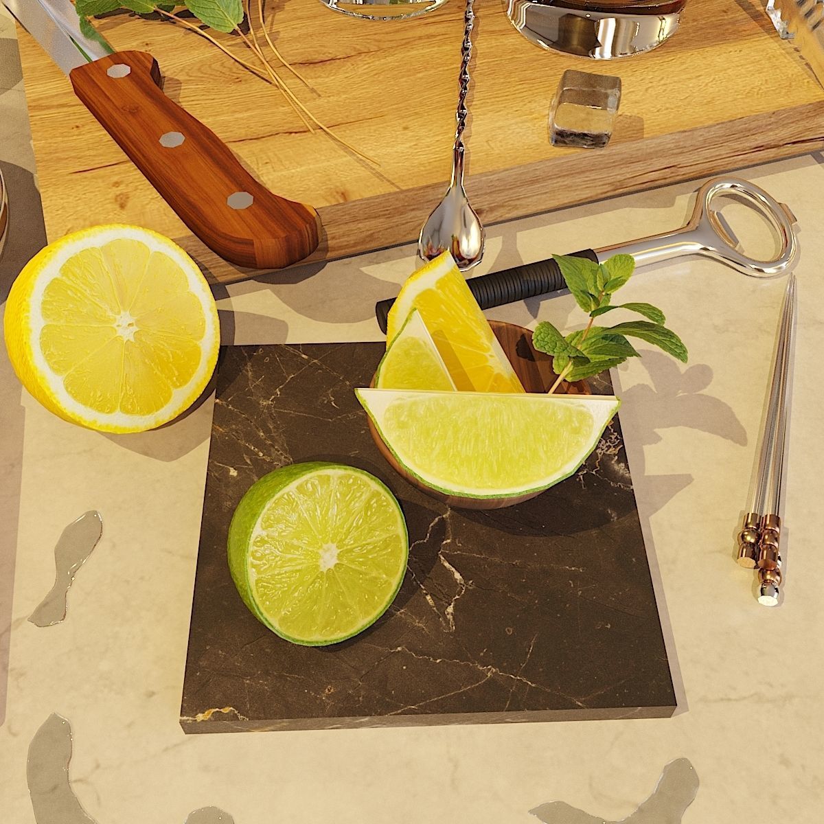 Cocktail Set Cuba Libre 3D model_9