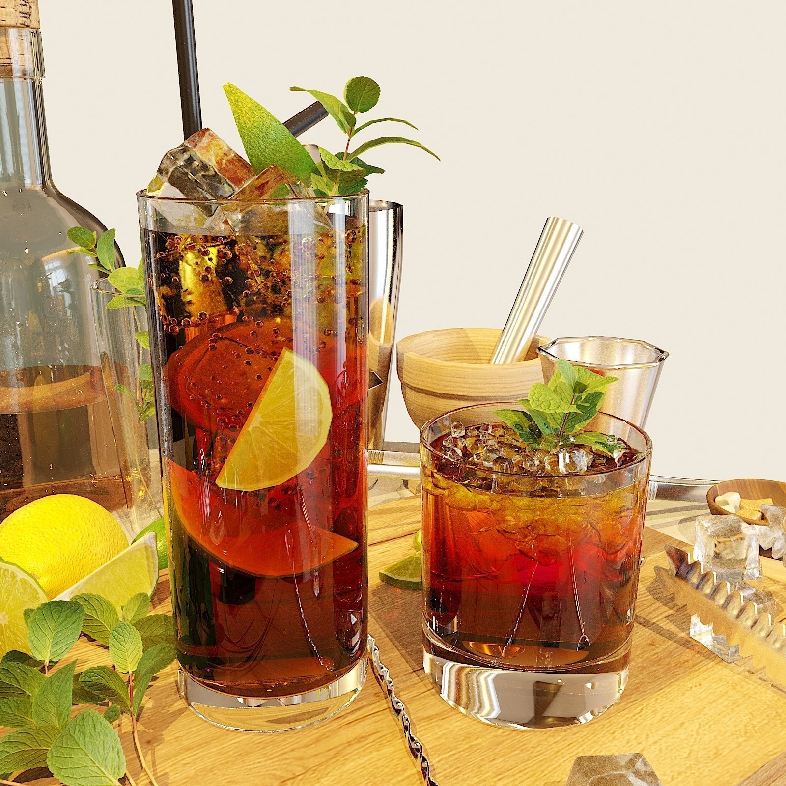 Cocktail Set Cuba Libre 3D model_3