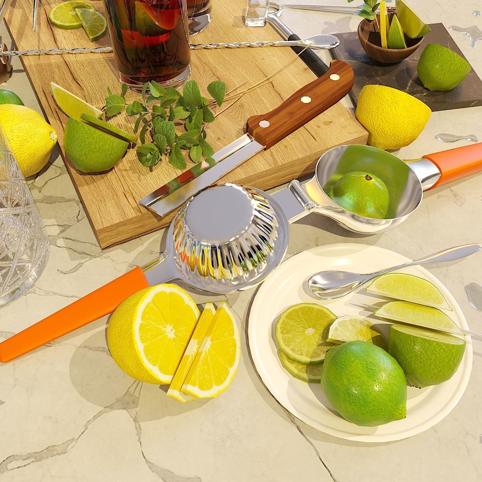 Cocktail Set Cuba Libre 3D model_6