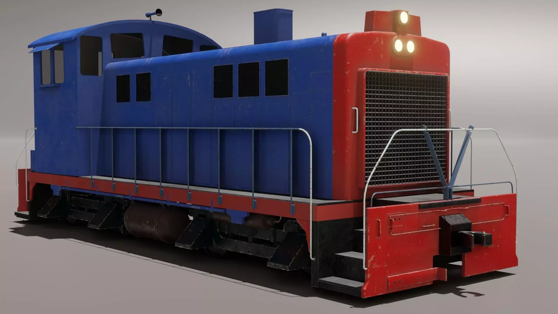 Diesel locomotive 3D model Low-poly 3D model_0