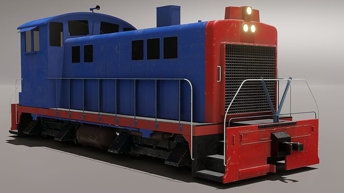 Diesel locomotive 3D model Low-poly 3D model