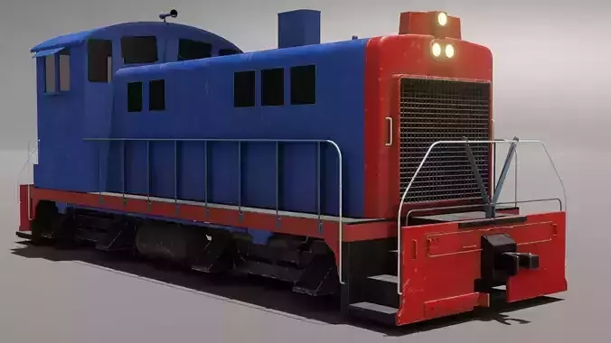 Diesel locomotive 3D model Low-poly 3D model