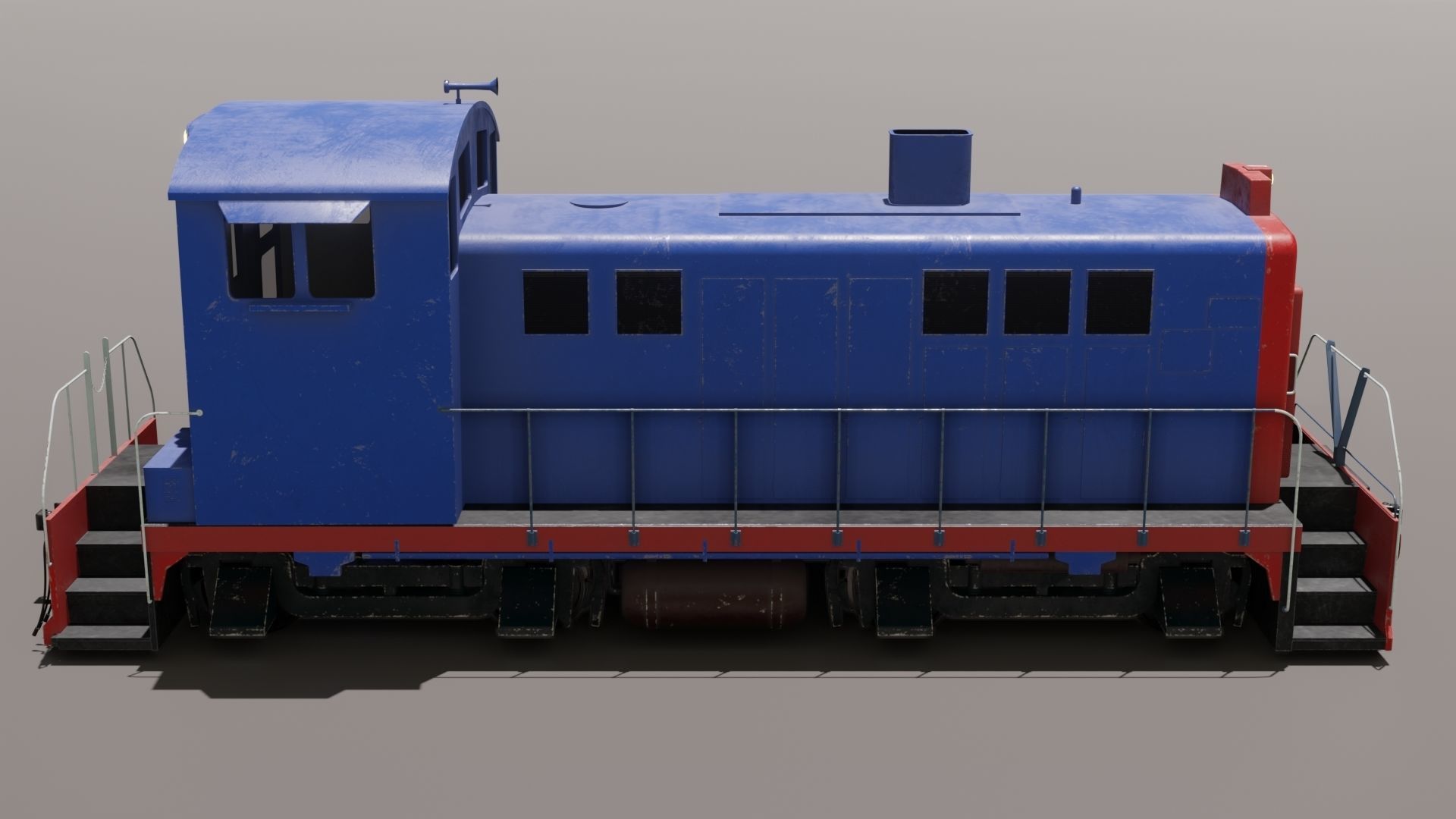 Diesel locomotive 3D model Low-poly 3D model_1