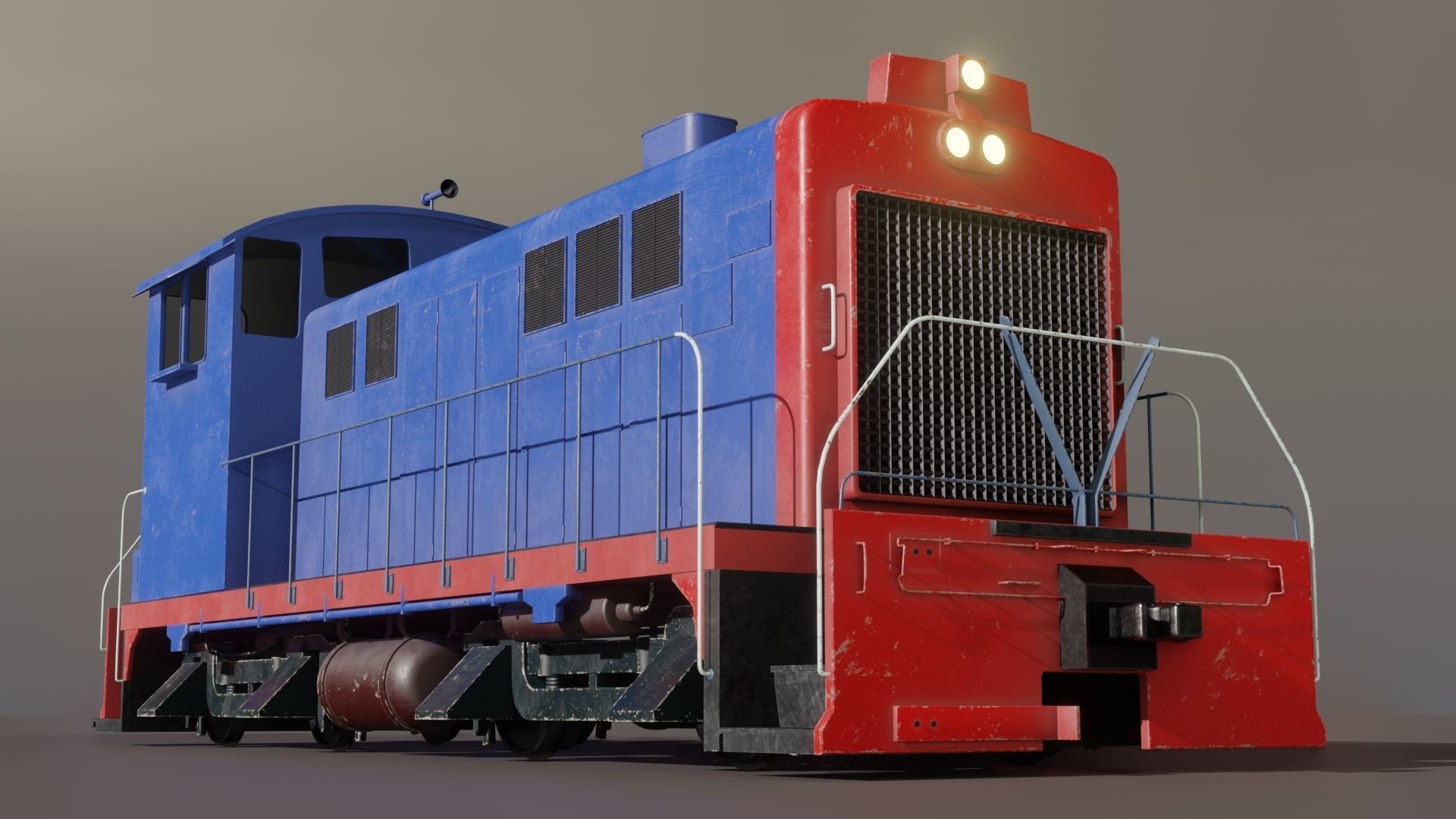 Diesel locomotive 3D model Low-poly 3D model_4