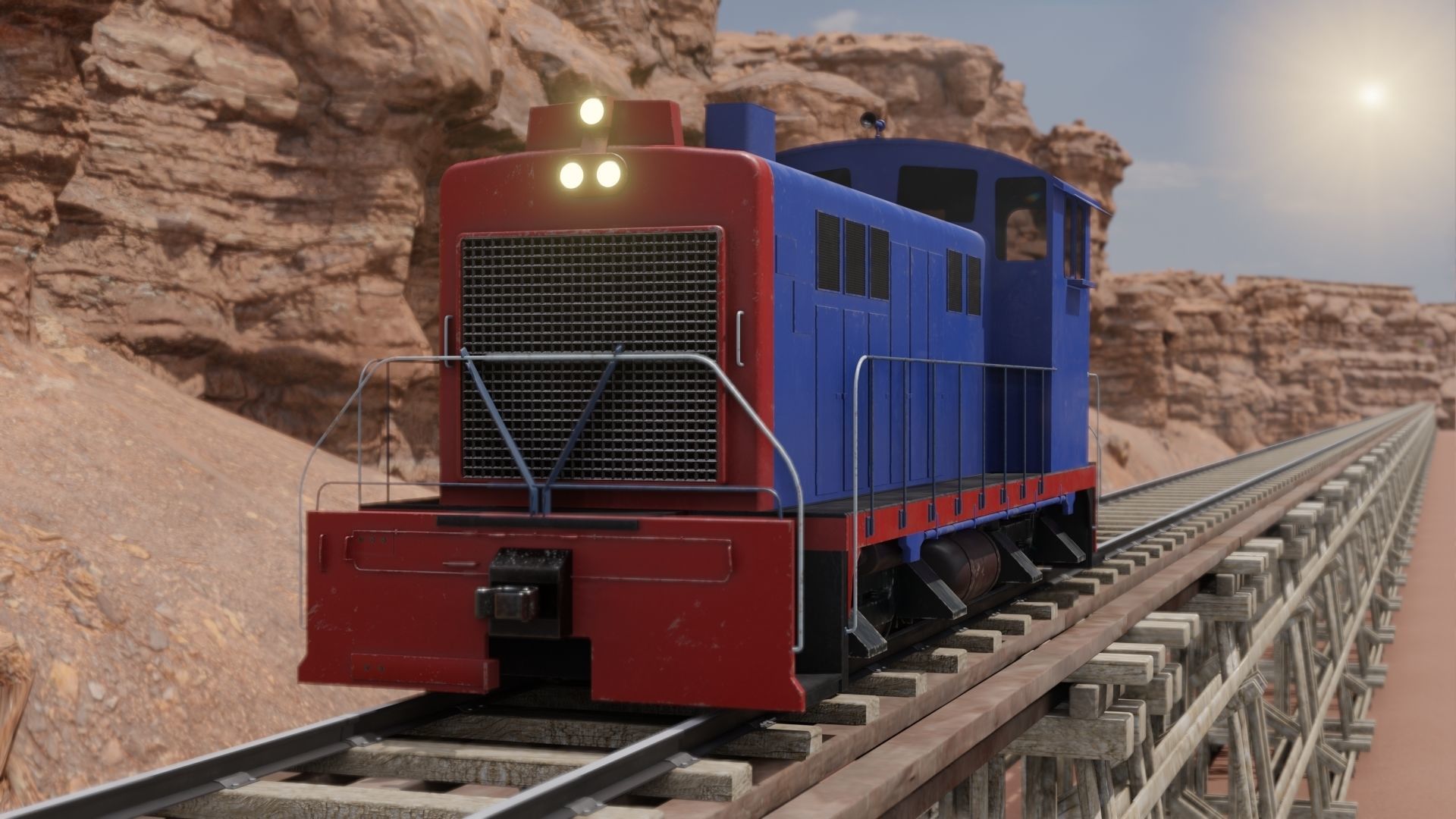 Diesel locomotive 3D model Low-poly 3D model_5