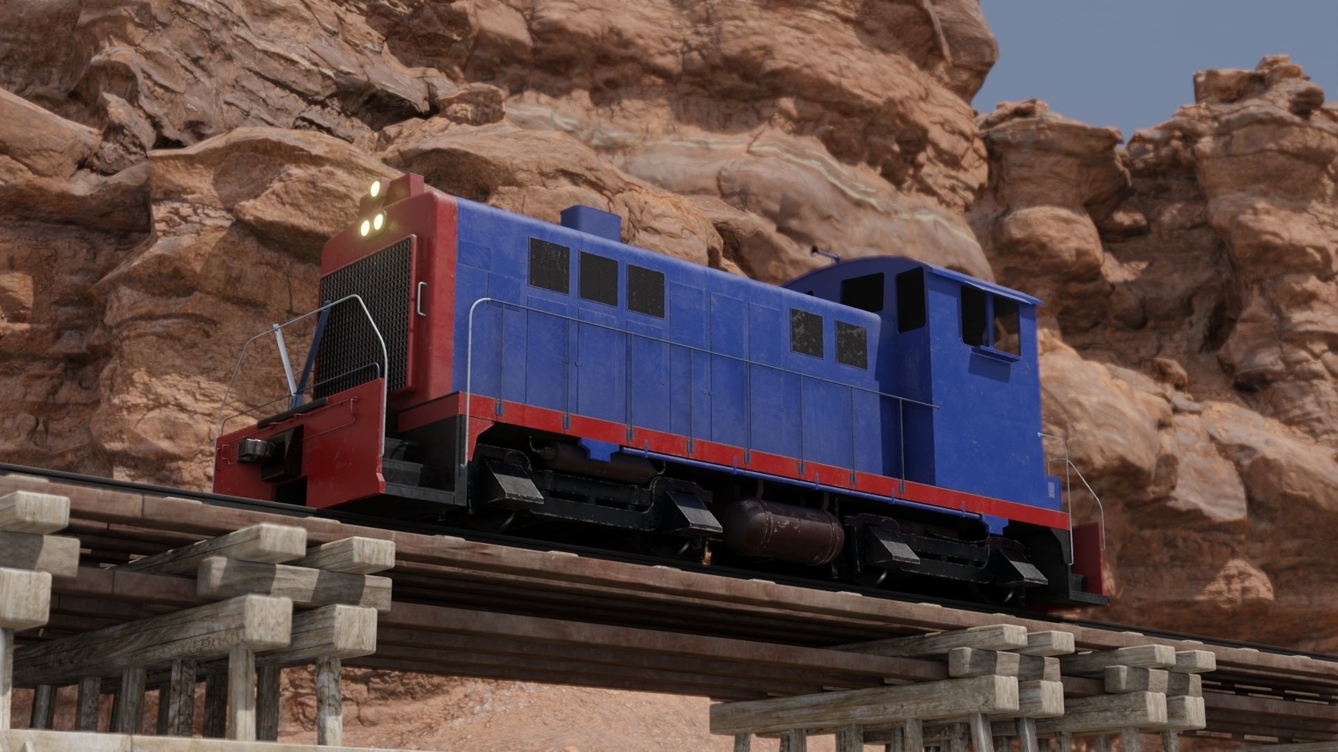 Diesel locomotive 3D model Low-poly 3D model_8