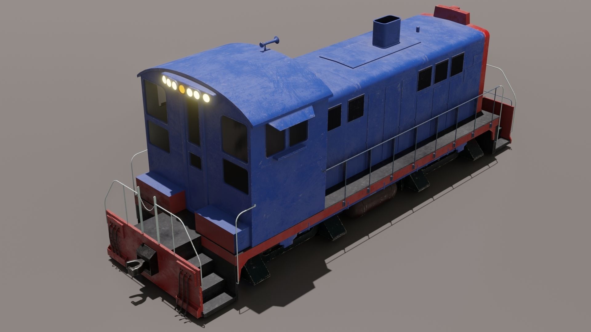 Diesel locomotive 3D model Low-poly 3D model_9