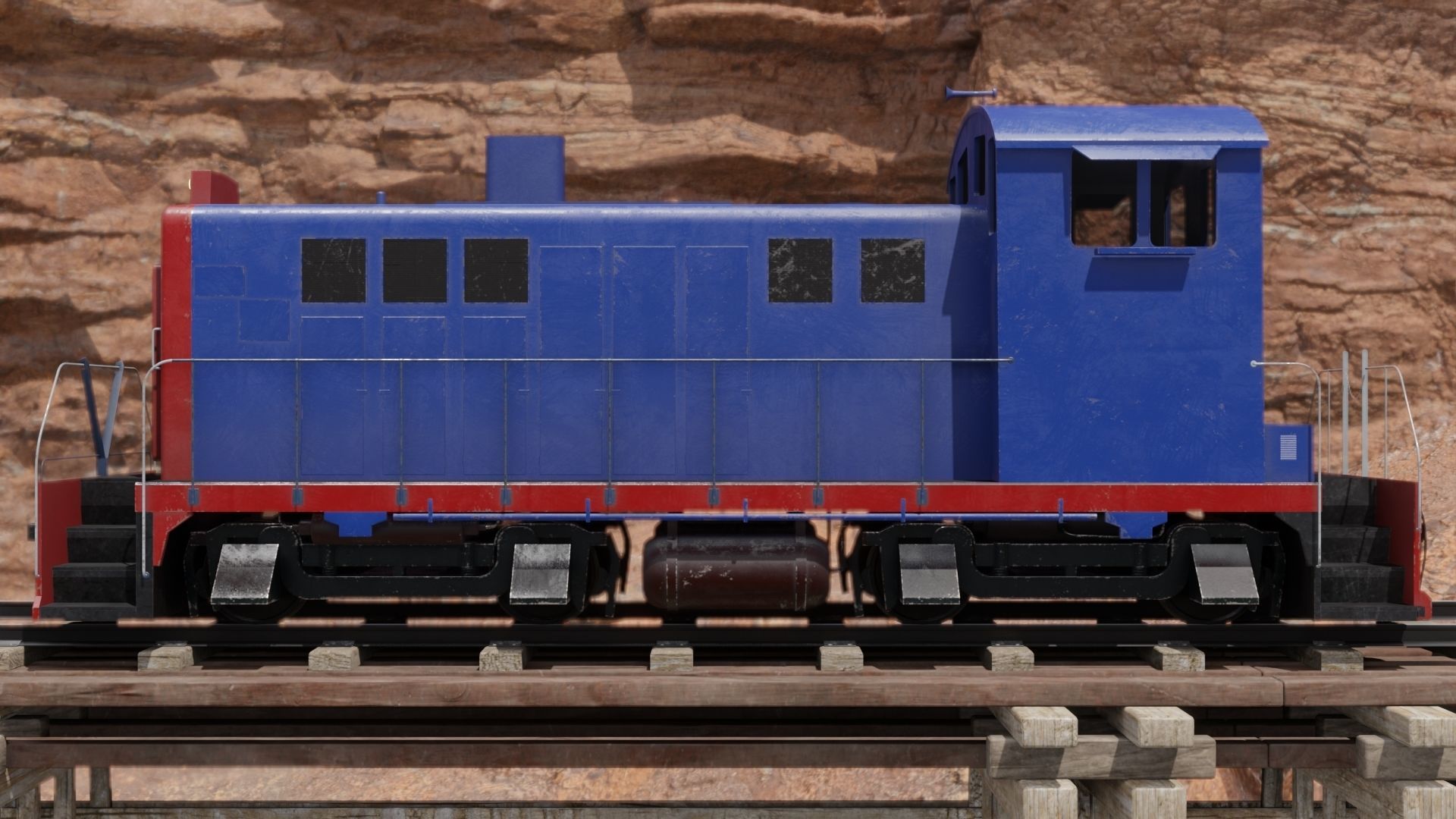 Diesel locomotive 3D model Low-poly 3D model_6