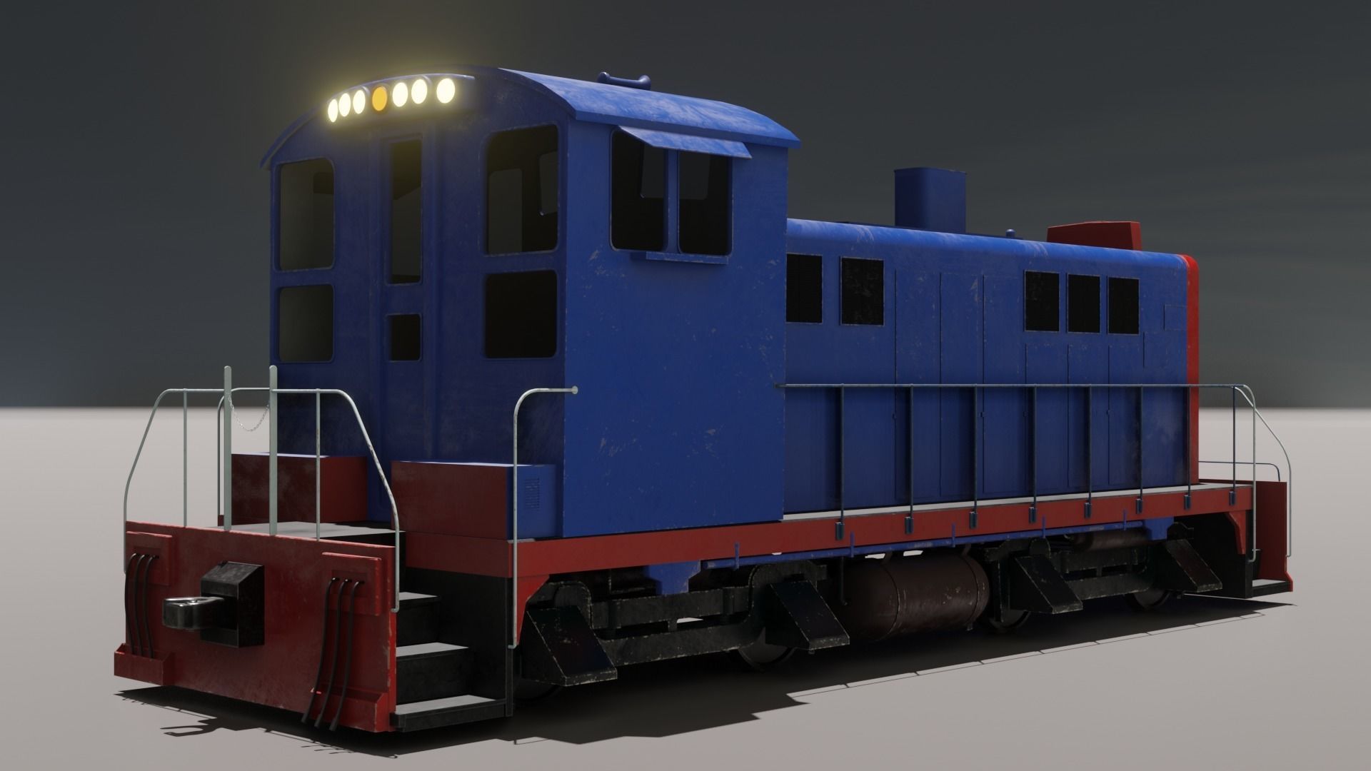 Diesel locomotive 3D model Low-poly 3D model_11