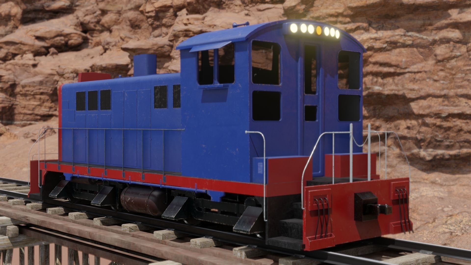 Diesel locomotive 3D model Low-poly 3D model_3