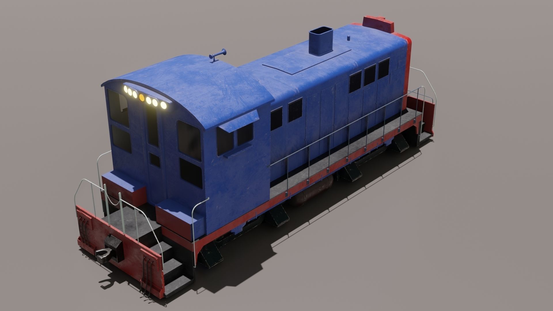 Diesel locomotive 3D model Low-poly 3D model_12