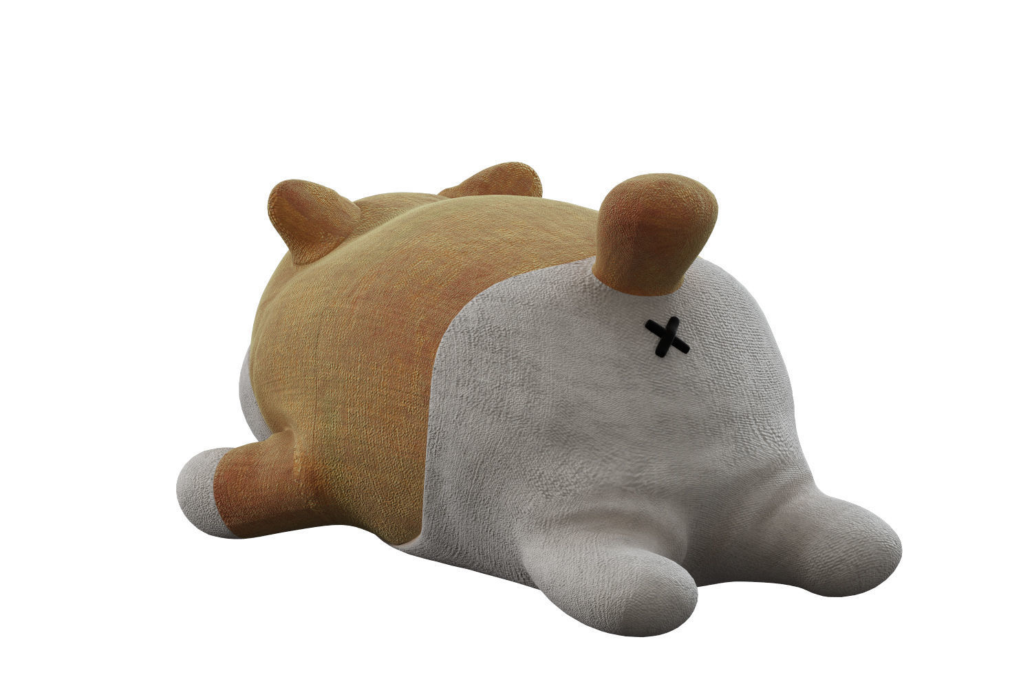 Children open bed sofa and shiba toy 3D model_11