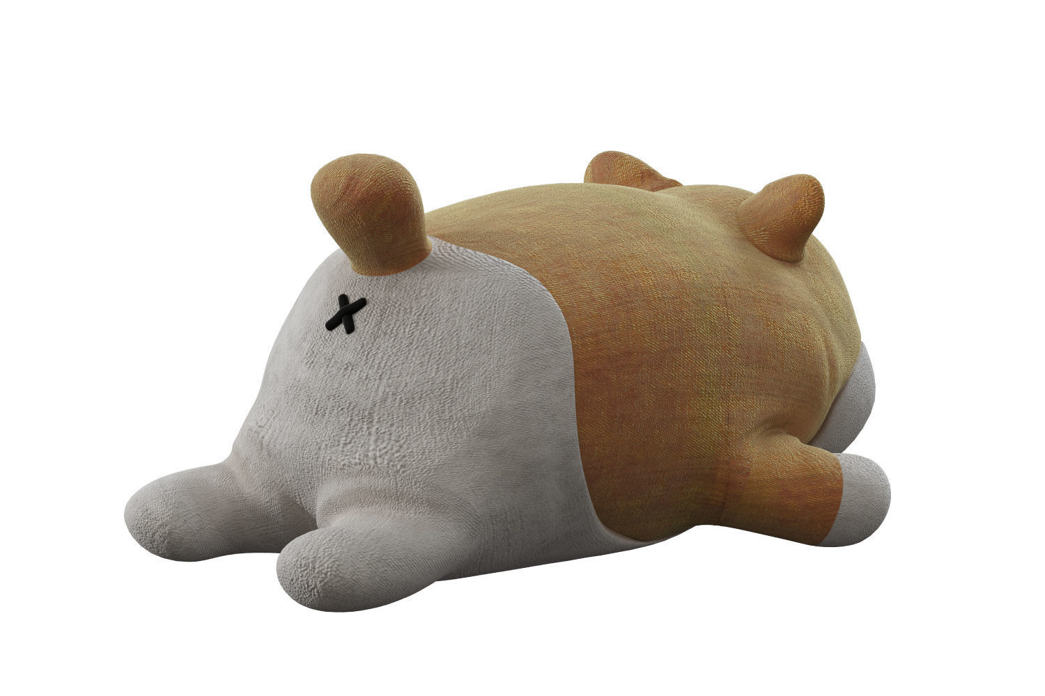 Children open bed sofa and shiba toy 3D model_9