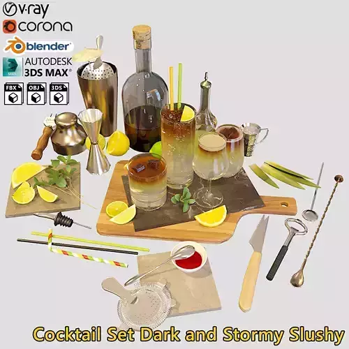 Cocktail Set Dark and Stormy Slushy