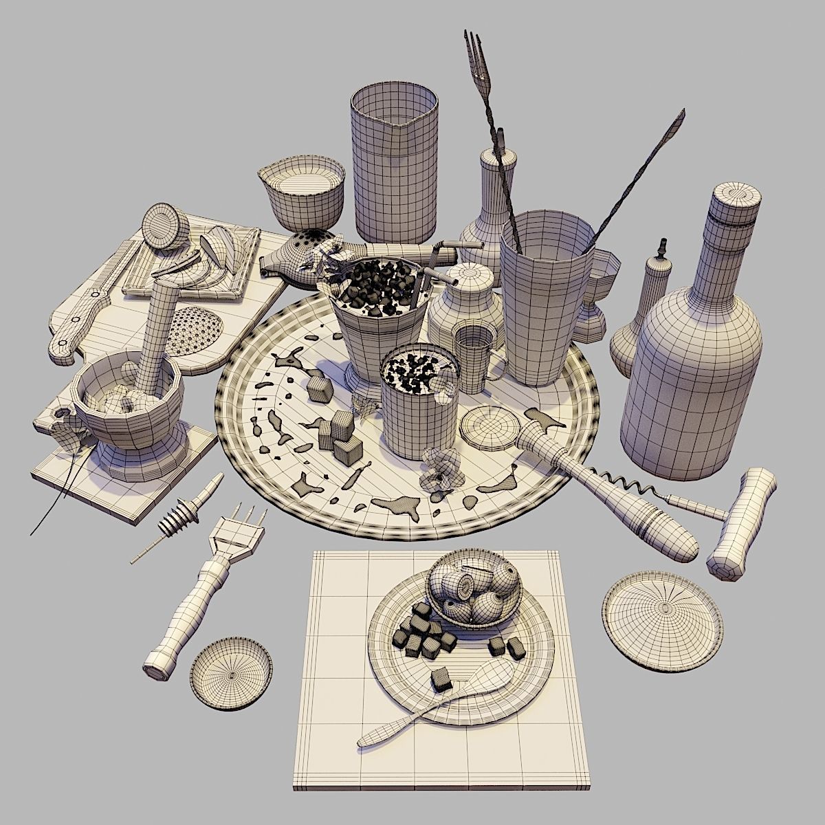 Cocktail Set Mint Julep 3D model_8