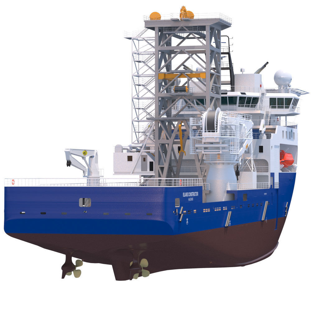 Construction and  Well Intervention Vessel Island Constructor 3D model_5