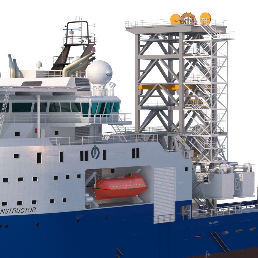 Construction and  Well Intervention Vessel Island Constructor 3D model_14