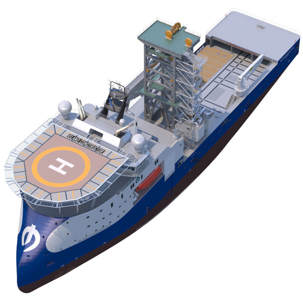 Construction and  Well Intervention Vessel Island Constructor 3D model_7