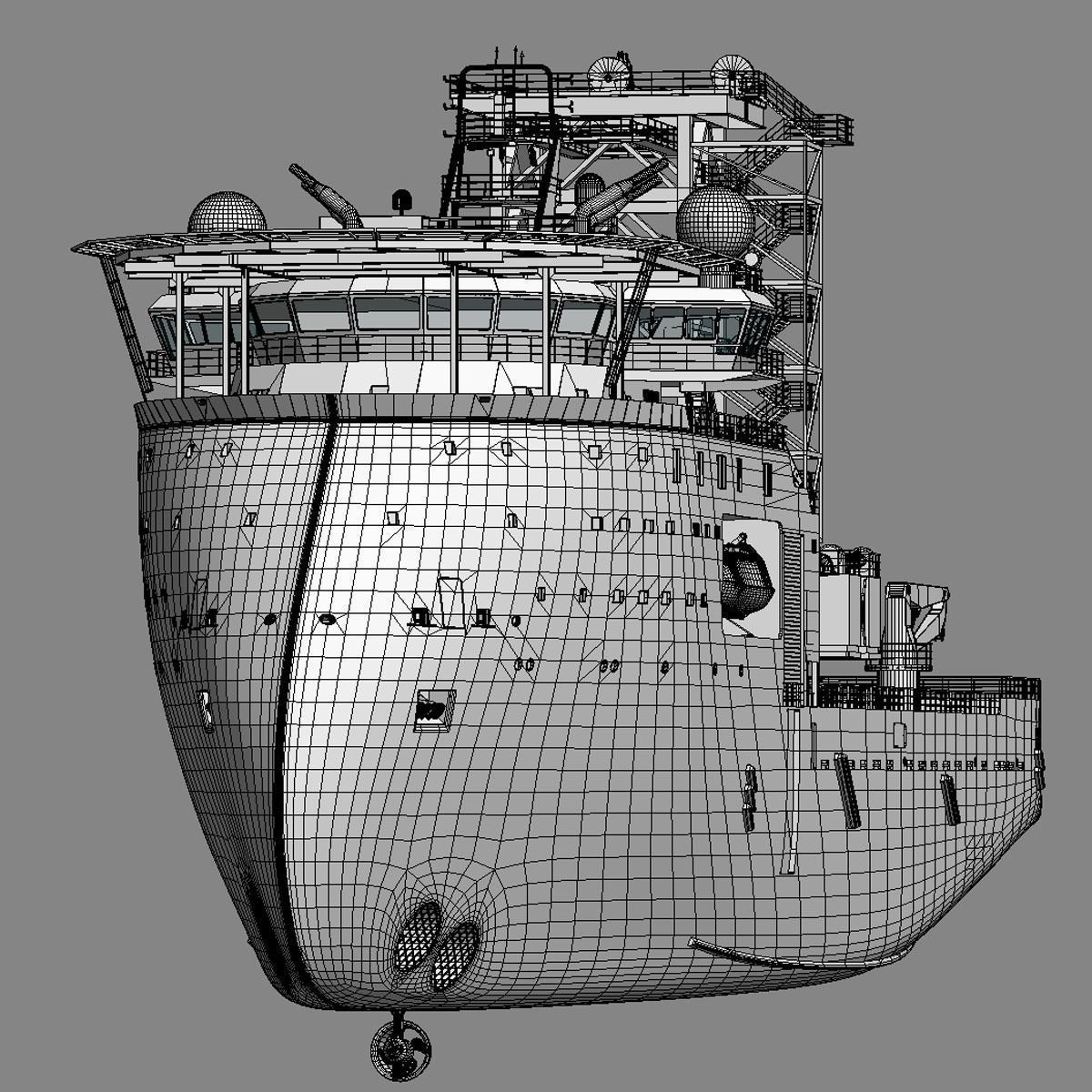 Construction and  Well Intervention Vessel Island Constructor 3D model_8