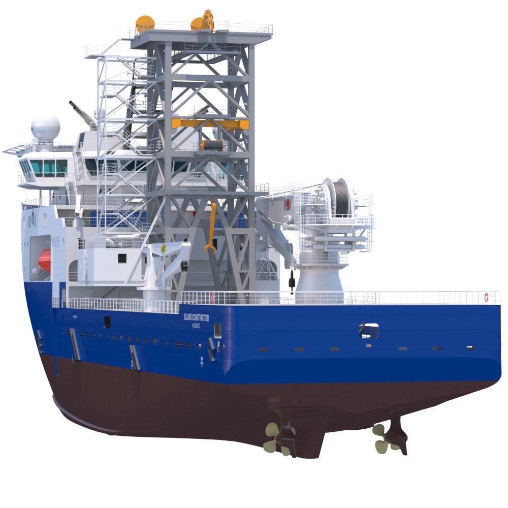 Construction and  Well Intervention Vessel Island Constructor 3D model_6