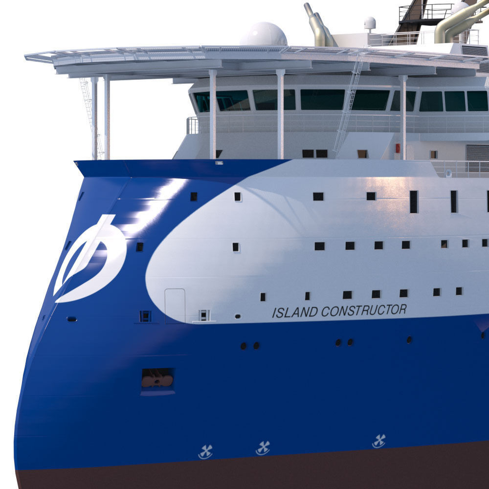 Construction and  Well Intervention Vessel Island Constructor 3D model_10