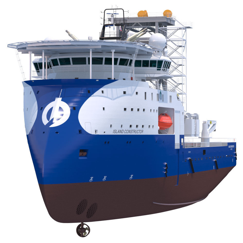 Construction and  Well Intervention Vessel Island Constructor 3D model_3