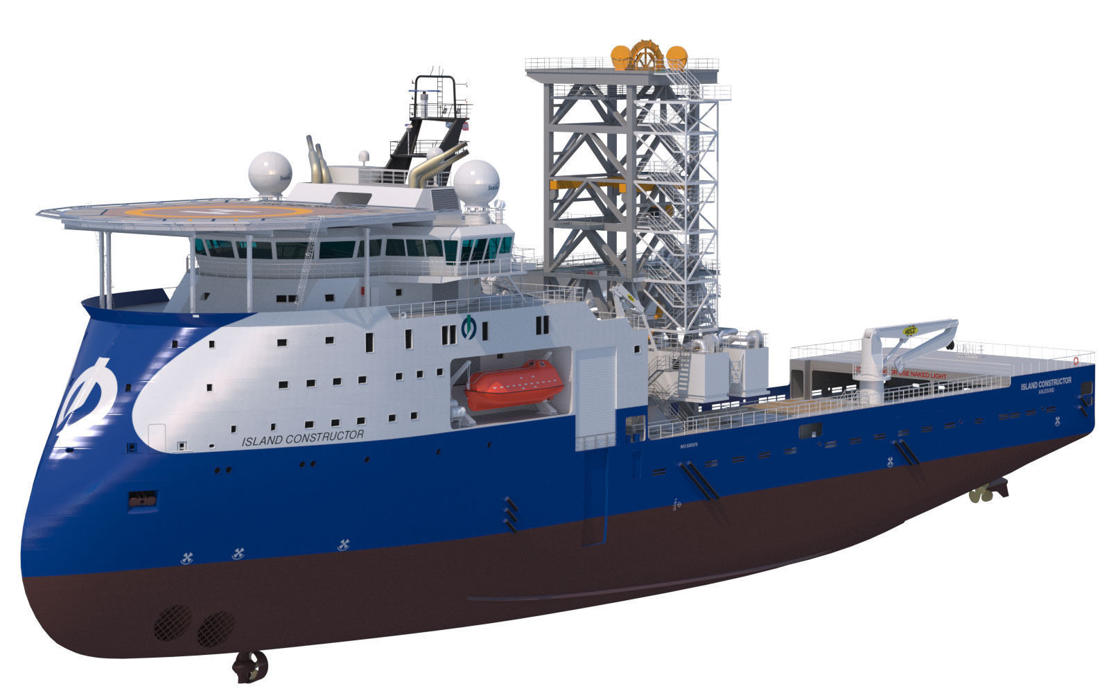 Construction and  Well Intervention Vessel Island Constructor 3D model_2
