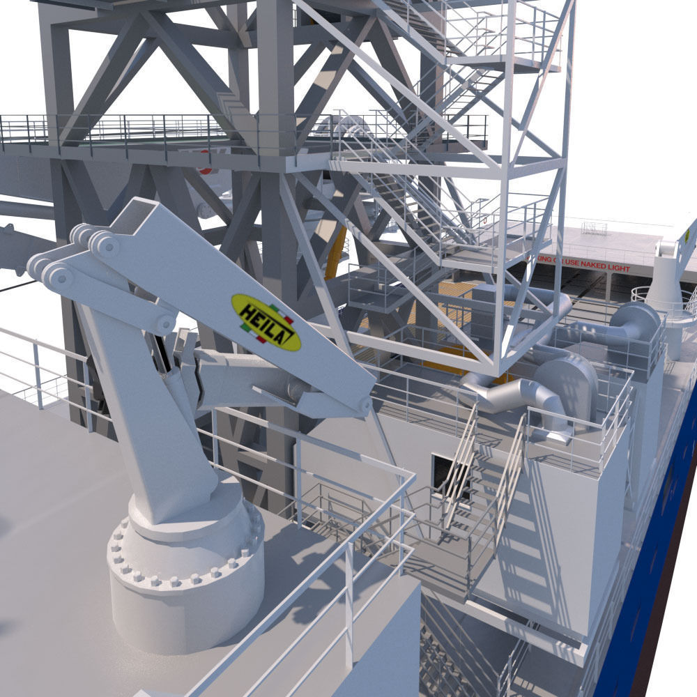 Construction and  Well Intervention Vessel Island Constructor 3D model_16