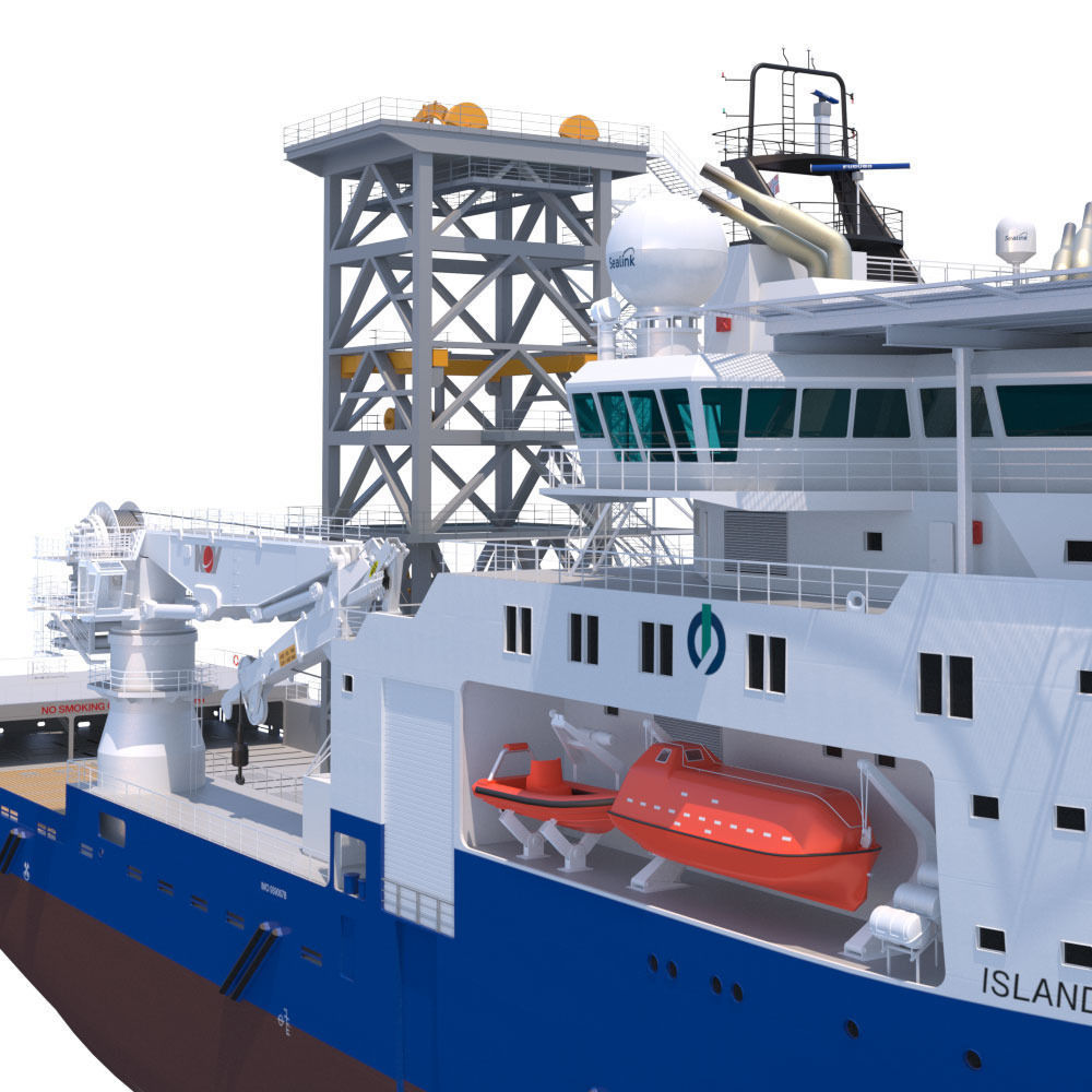 Construction and  Well Intervention Vessel Island Constructor 3D model_12