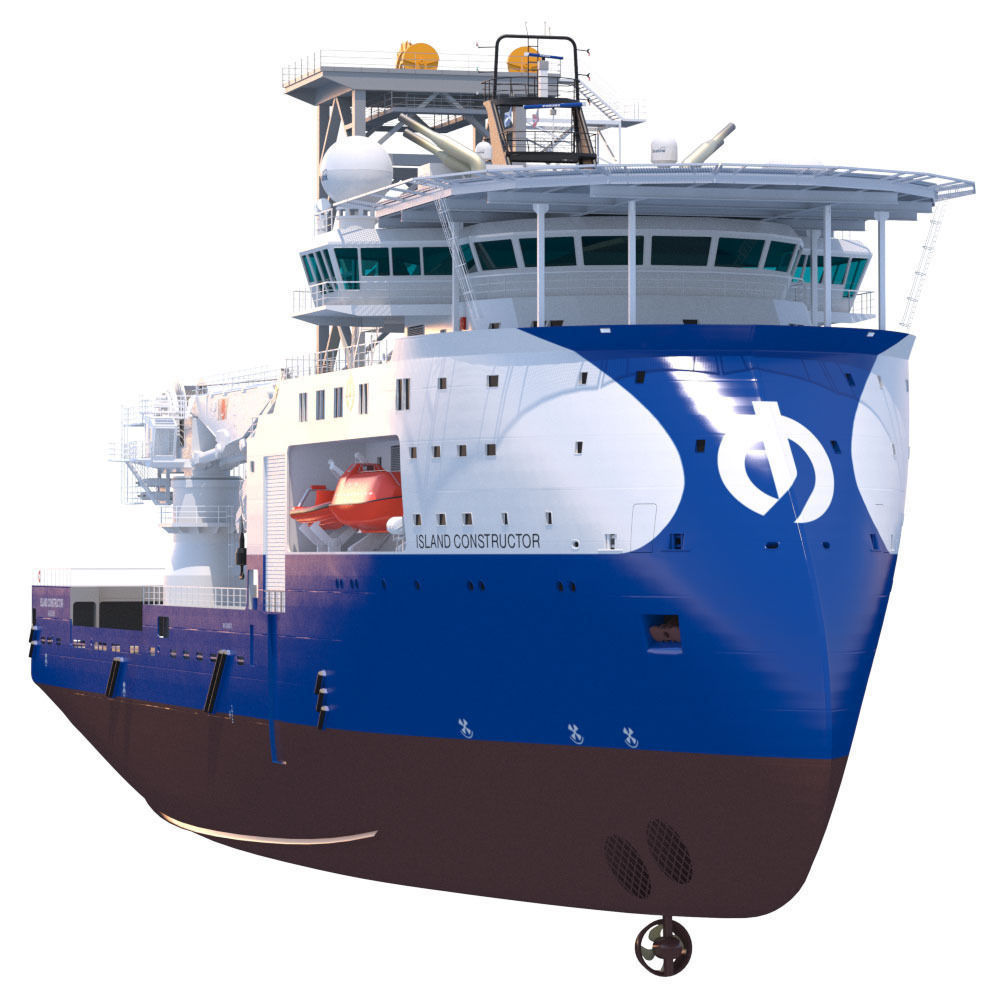 Construction and  Well Intervention Vessel Island Constructor 3D model_4