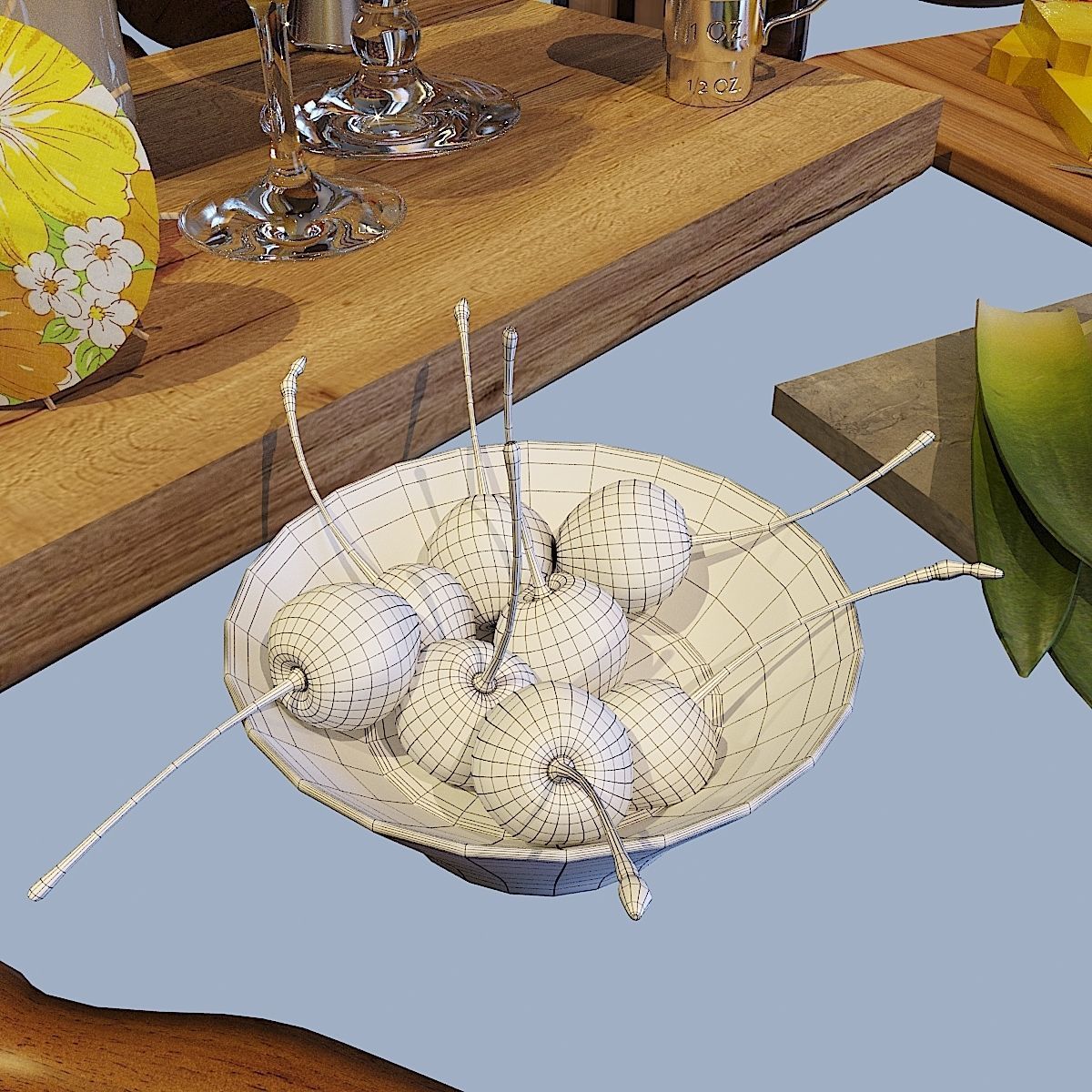 Cocktail Set Pina Colada 3D model_13