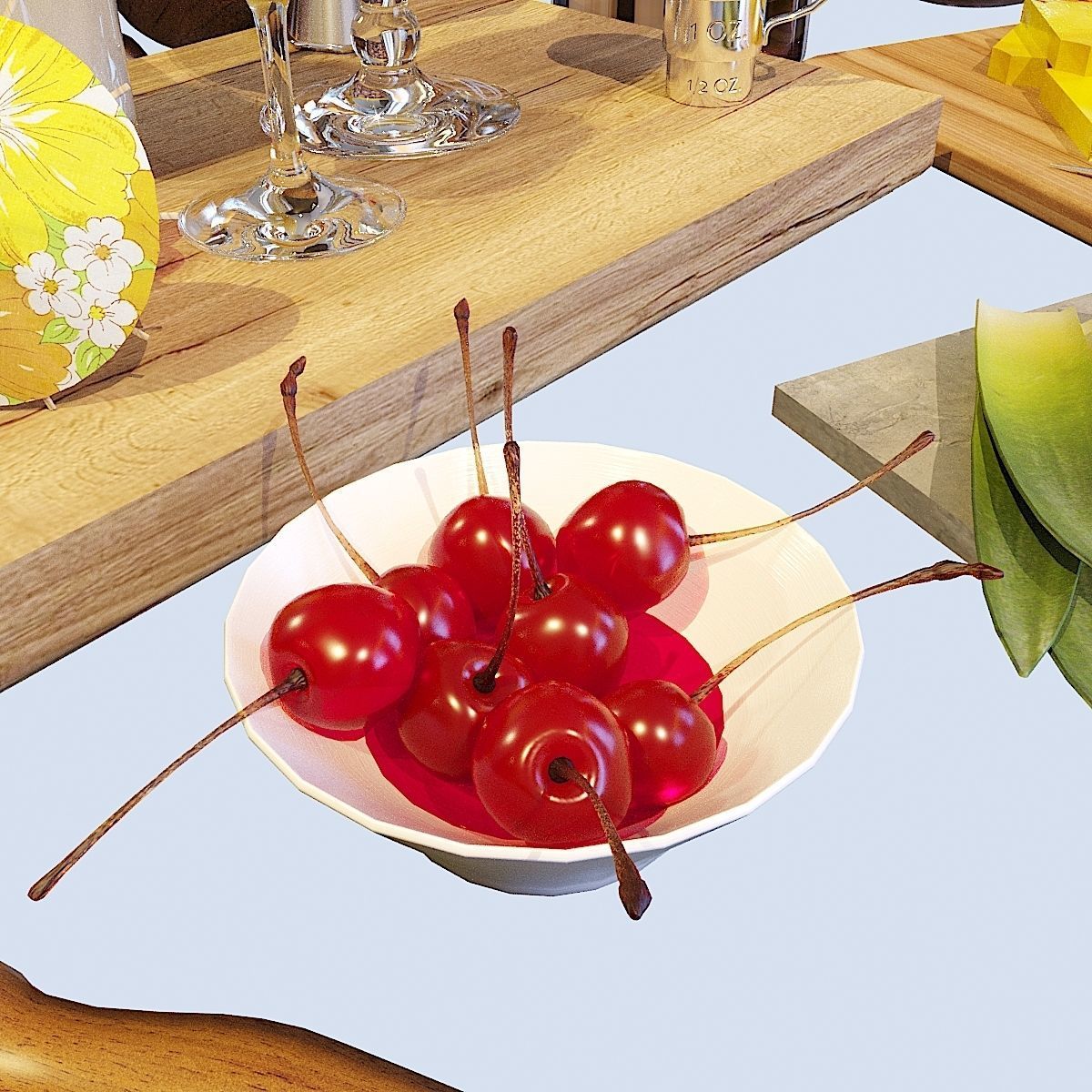 Cocktail Set Pina Colada 3D model_12