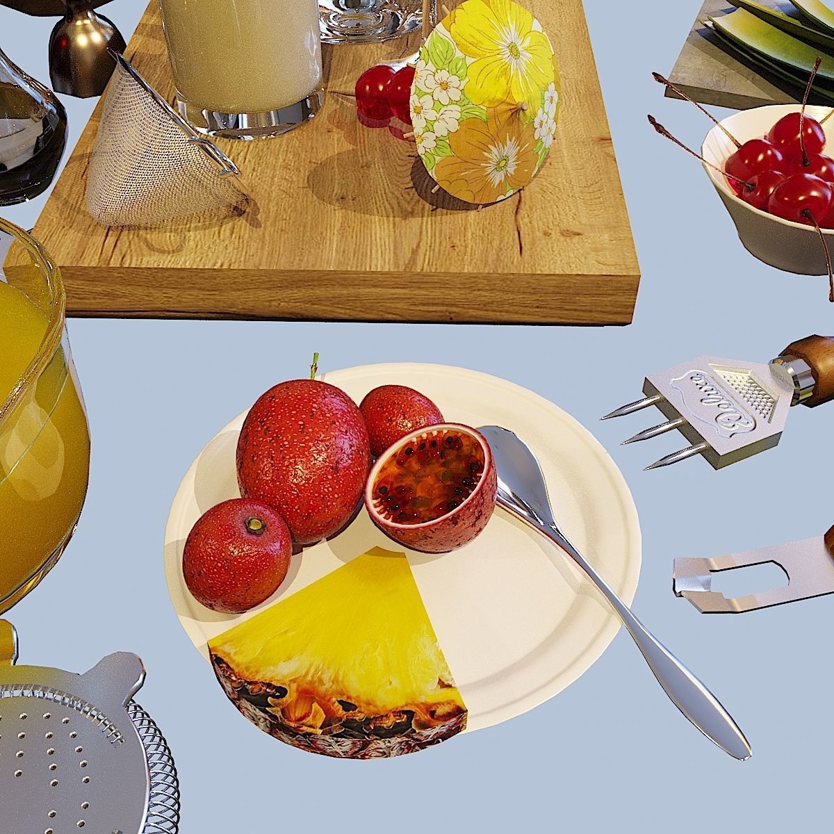 Cocktail Set Pina Colada 3D model_14